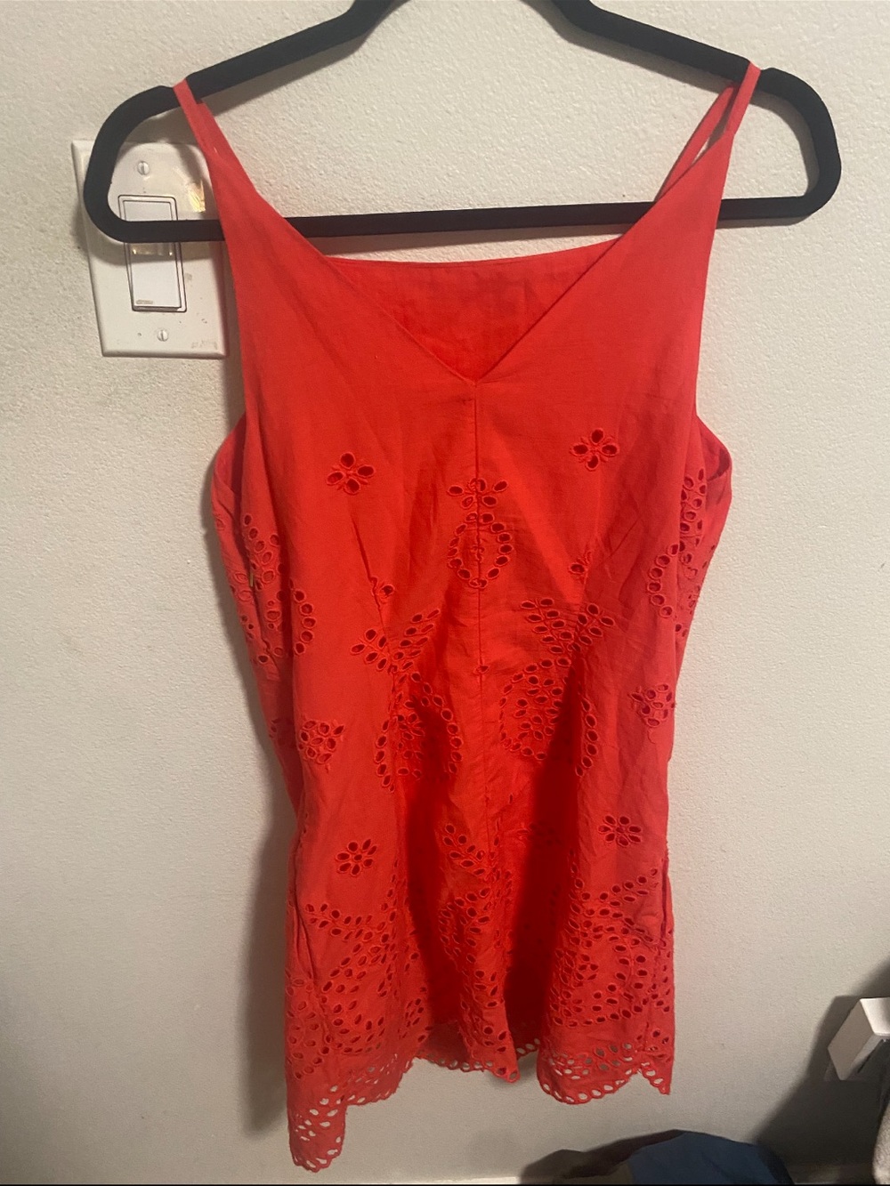 Cleobella Coral Eyelet V-Neck Spaghetti Dress Size XS